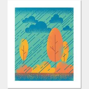 Autumn rainy day Posters and Art